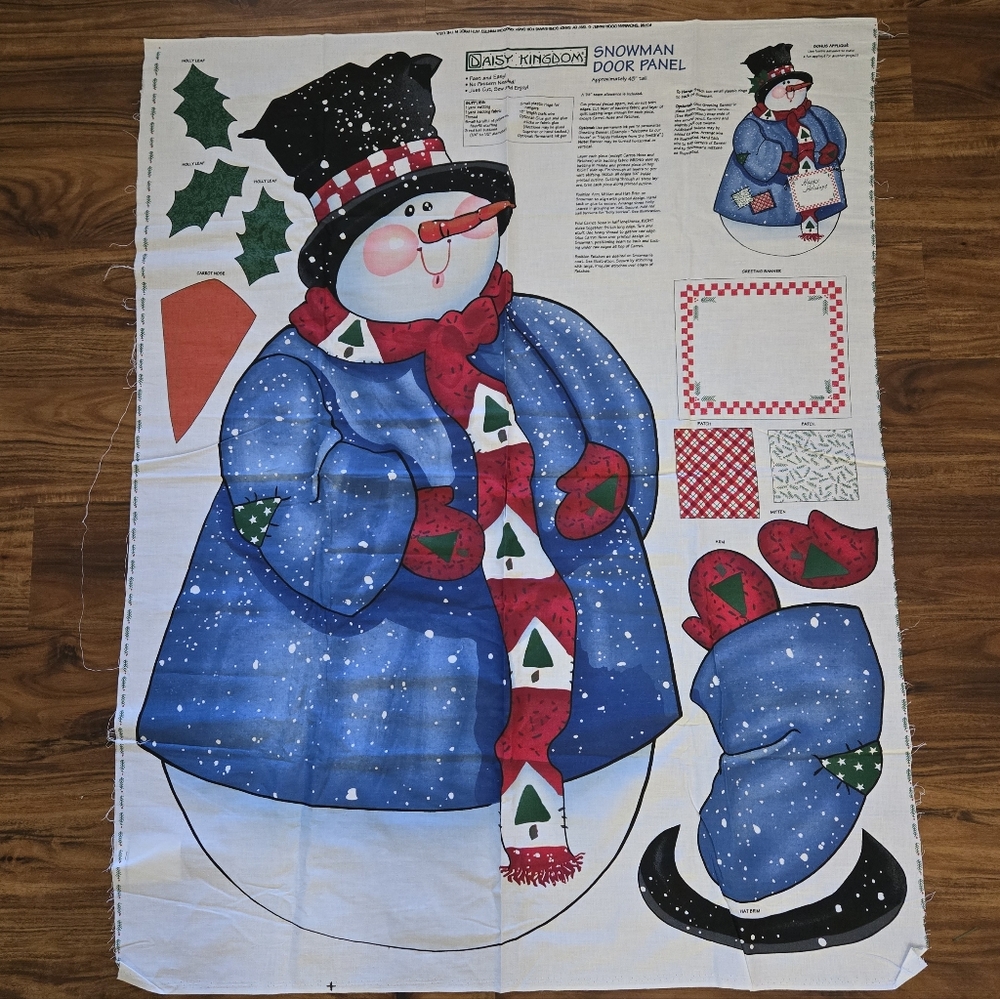 Daisy Kingdom Christmas Snowman Door Panel Cut And Sew Wall Hanging Vintage 1997